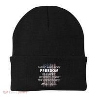 Historical Abraham Lincoln Freedom Quote With American Flag Great Gift Beanie thumb 0
