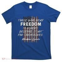 Historical Abraham Lincoln Freedom Quote With American Flag Great Gift T-Shirt thumb 0