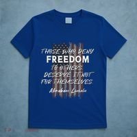 Historical Abraham Lincoln Freedom Quote With American Flag Great Gift T-Shirt thumb 5