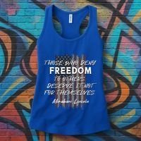 Historical Abraham Lincoln Freedom Quote With American Flag Great Gift Women's Tank Top thumb 3