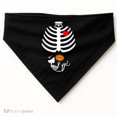 Halloween Baby Skeleton Pumpkin USA-Made Doggie Bandana