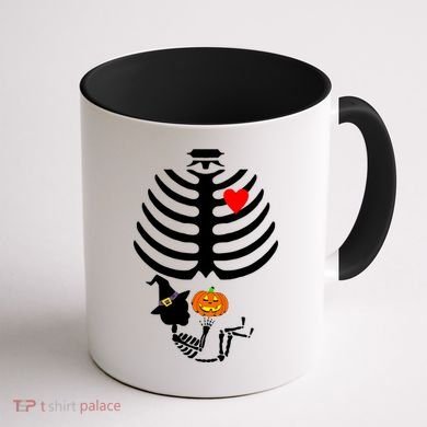 Halloween Baby Skeleton Pumpkin Coffee Mug back