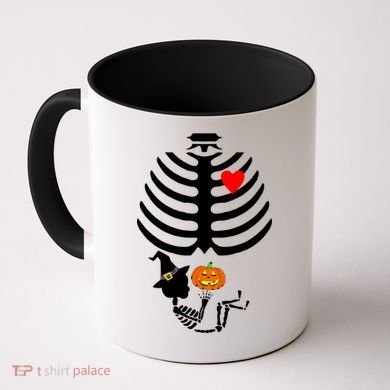 Halloween Baby Skeleton Pumpkin Coffee Mug