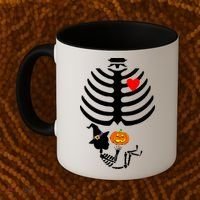 Halloween Baby Skeleton Pumpkin Coffee Mug thumb 2