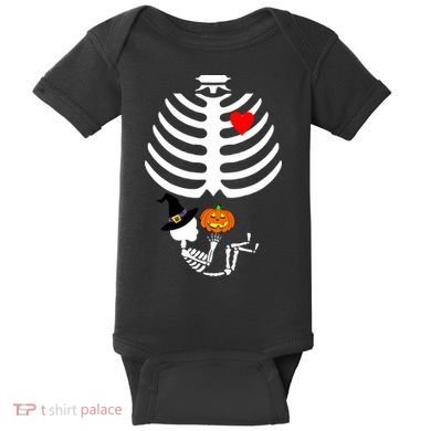 Halloween Baby Skeleton Pumpkin Baby Bodysuit