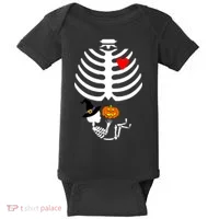 Halloween Baby Skeleton Pumpkin Baby Bodysuit thumb 0