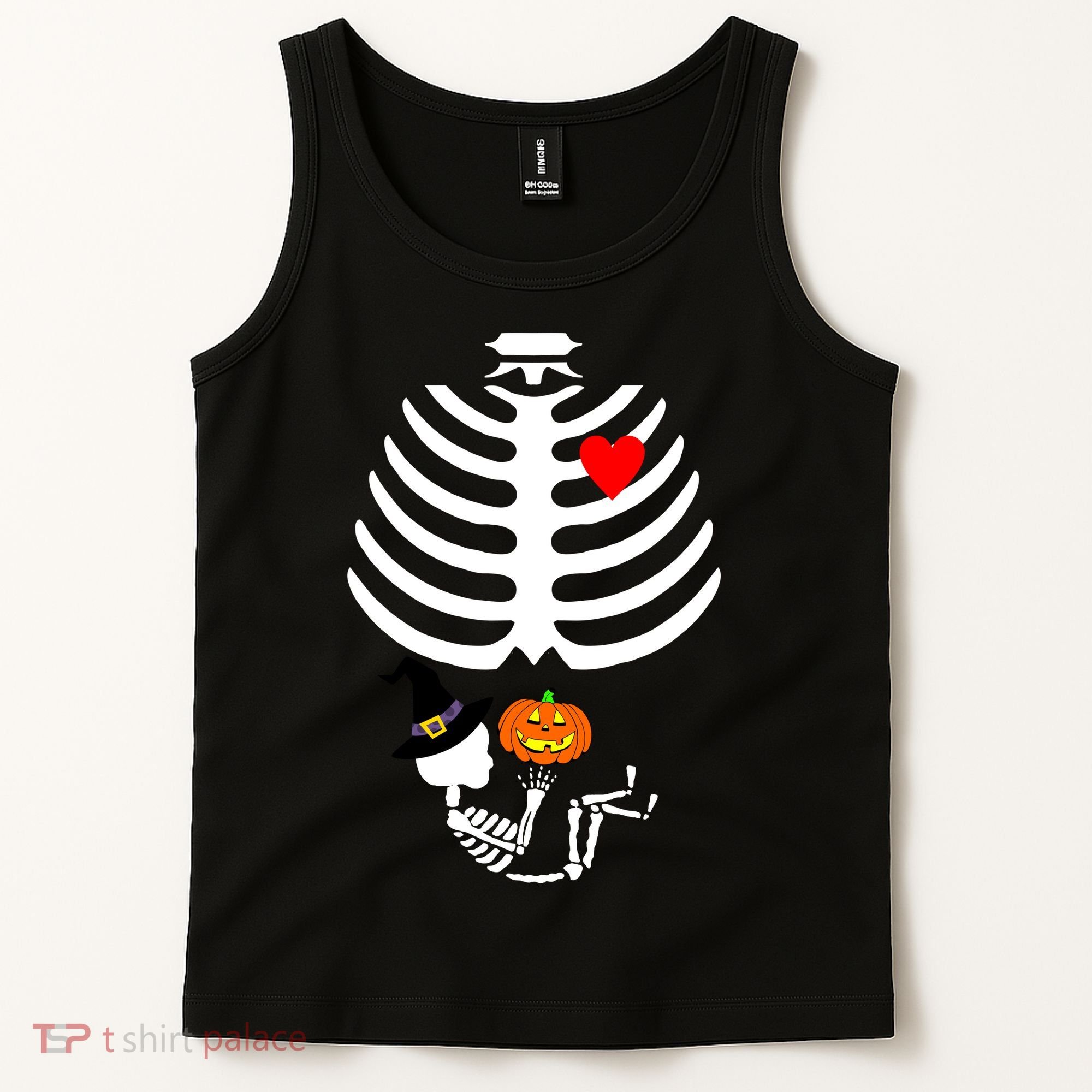 Halloween Baby Skeleton Pumpkin Tank Top