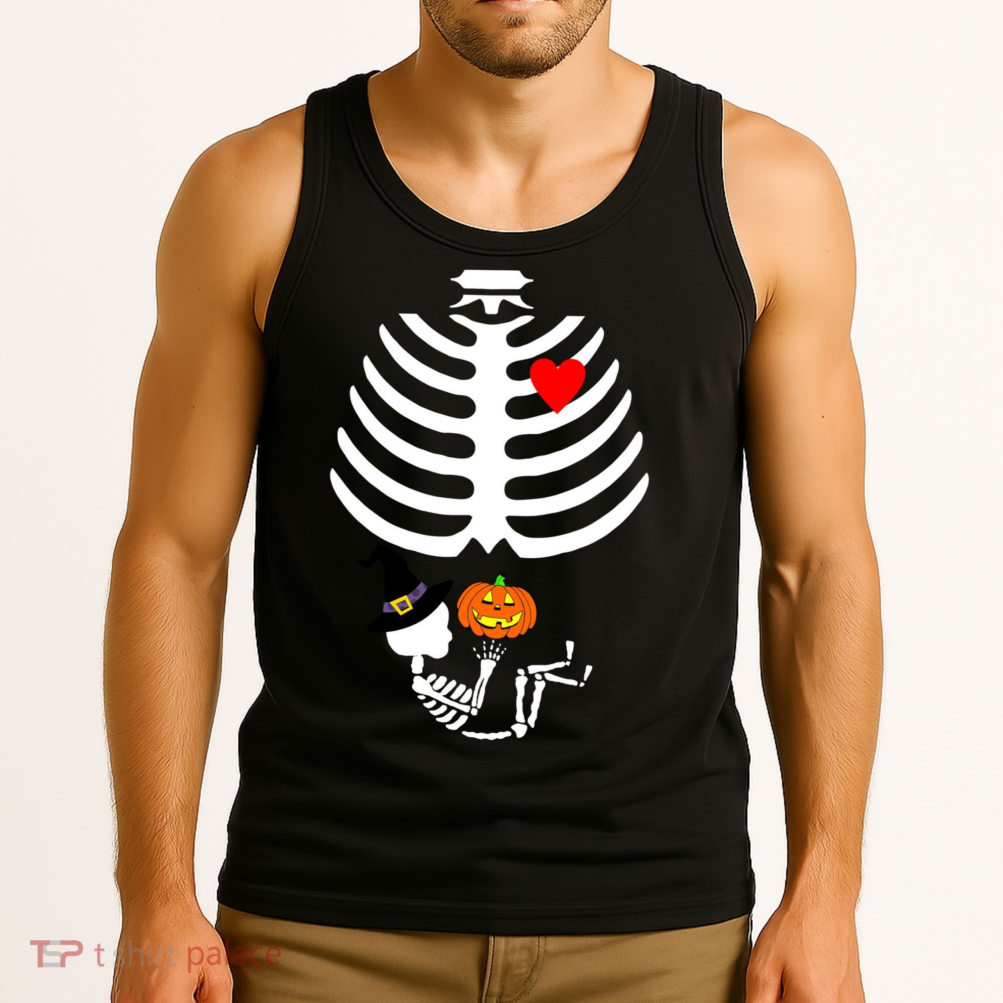 Halloween Baby Skeleton Pumpkin Tank Top