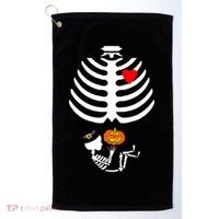 Halloween Baby Skeleton Pumpkin Golf Towel thumb 0