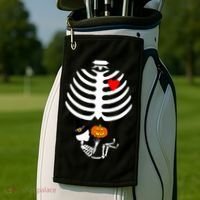 Halloween Baby Skeleton Pumpkin Golf Towel thumb 2