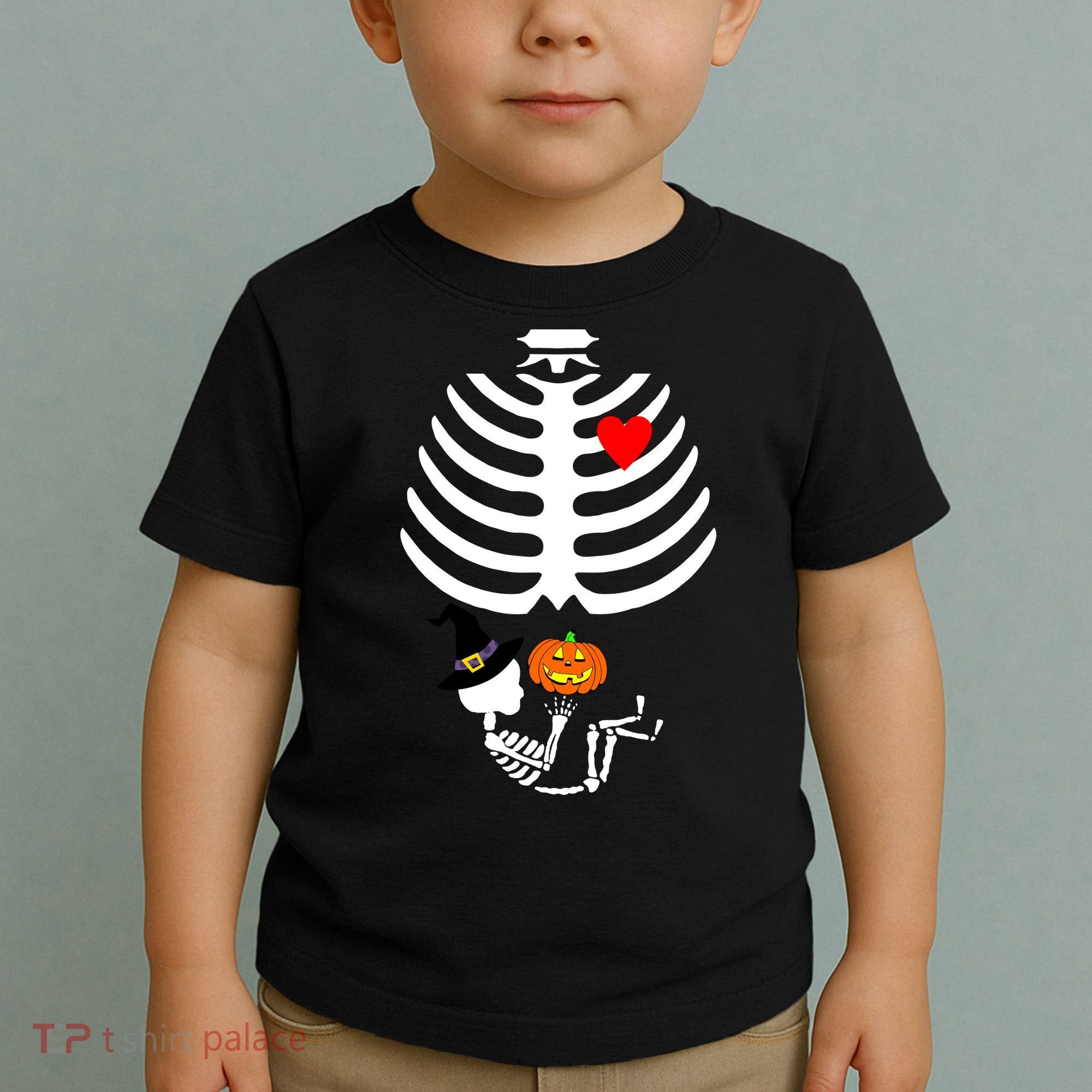Halloween Baby Skeleton Pumpkin Toddler T-Shirt