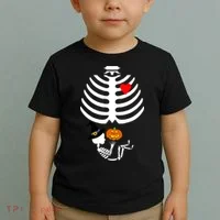 Halloween Baby Skeleton Pumpkin Toddler T-Shirt thumb 2
