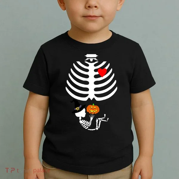 Halloween Baby Skeleton Pumpkin Toddler T-Shirt