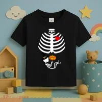 Halloween Baby Skeleton Pumpkin Toddler T-Shirt thumb 3