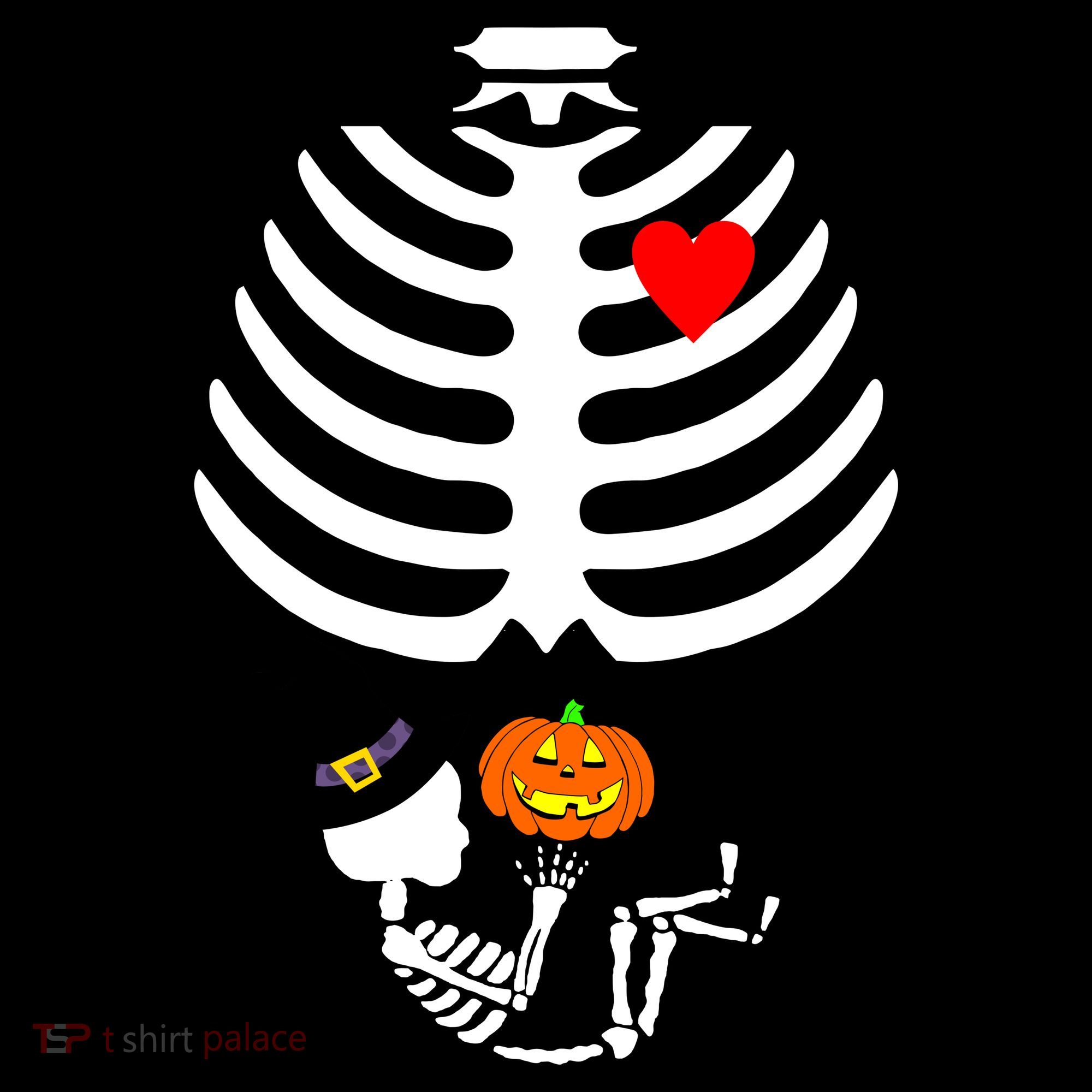 Halloween Baby Skeleton Pumpkin Toddler T-Shirt