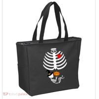 Halloween Baby Skeleton Pumpkin Tote Bag thumb 2