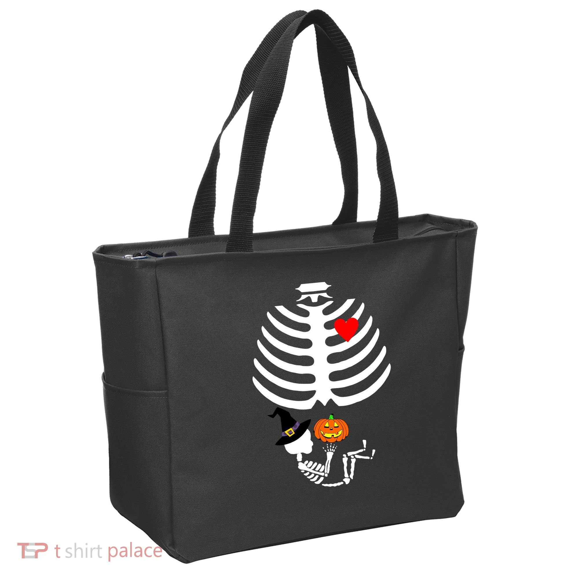 Halloween Baby Skeleton Pumpkin Tote Bag