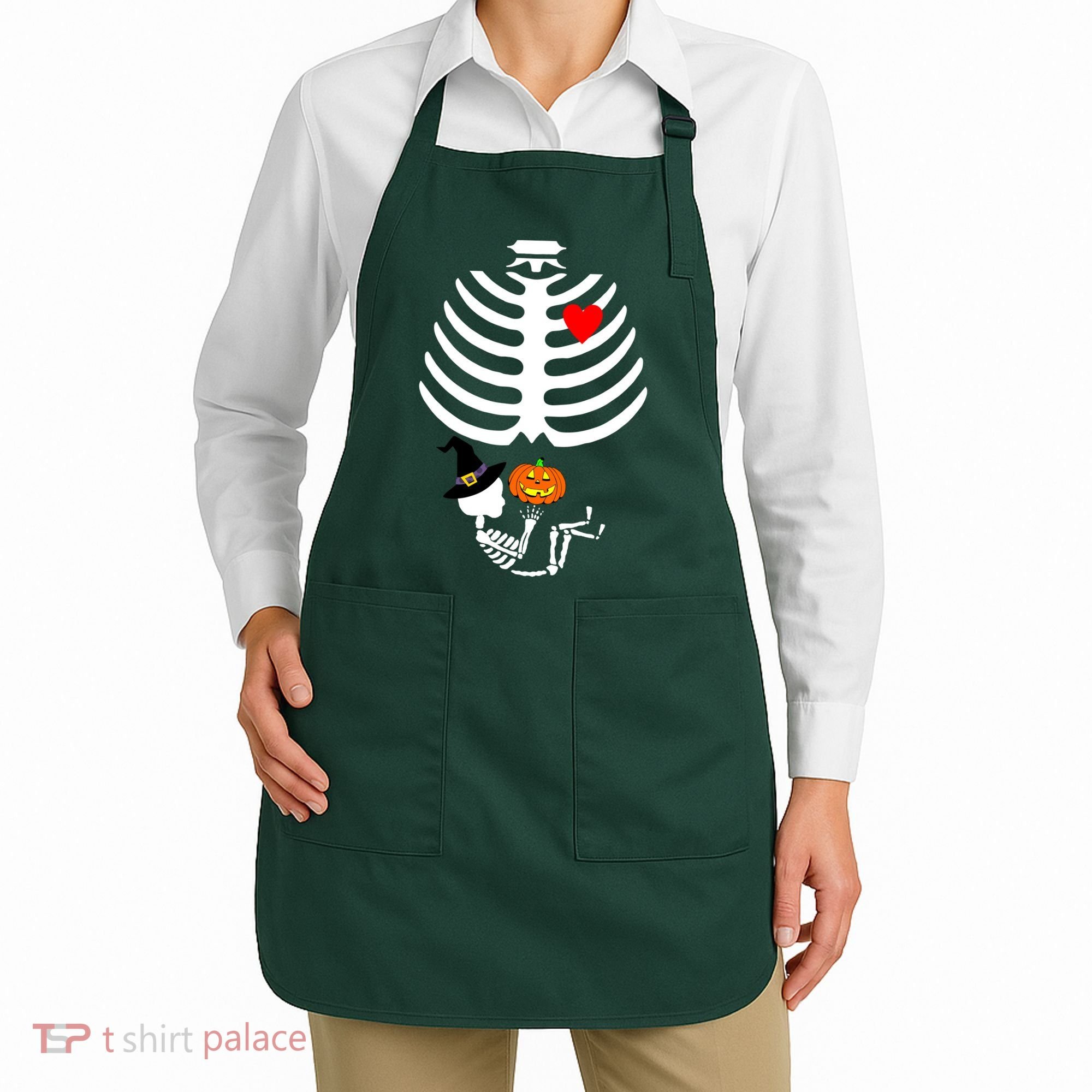 Halloween Baby Skeleton Pumpkin Apron