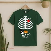 Halloween Baby Skeleton Pumpkin T-Shirt thumb 2