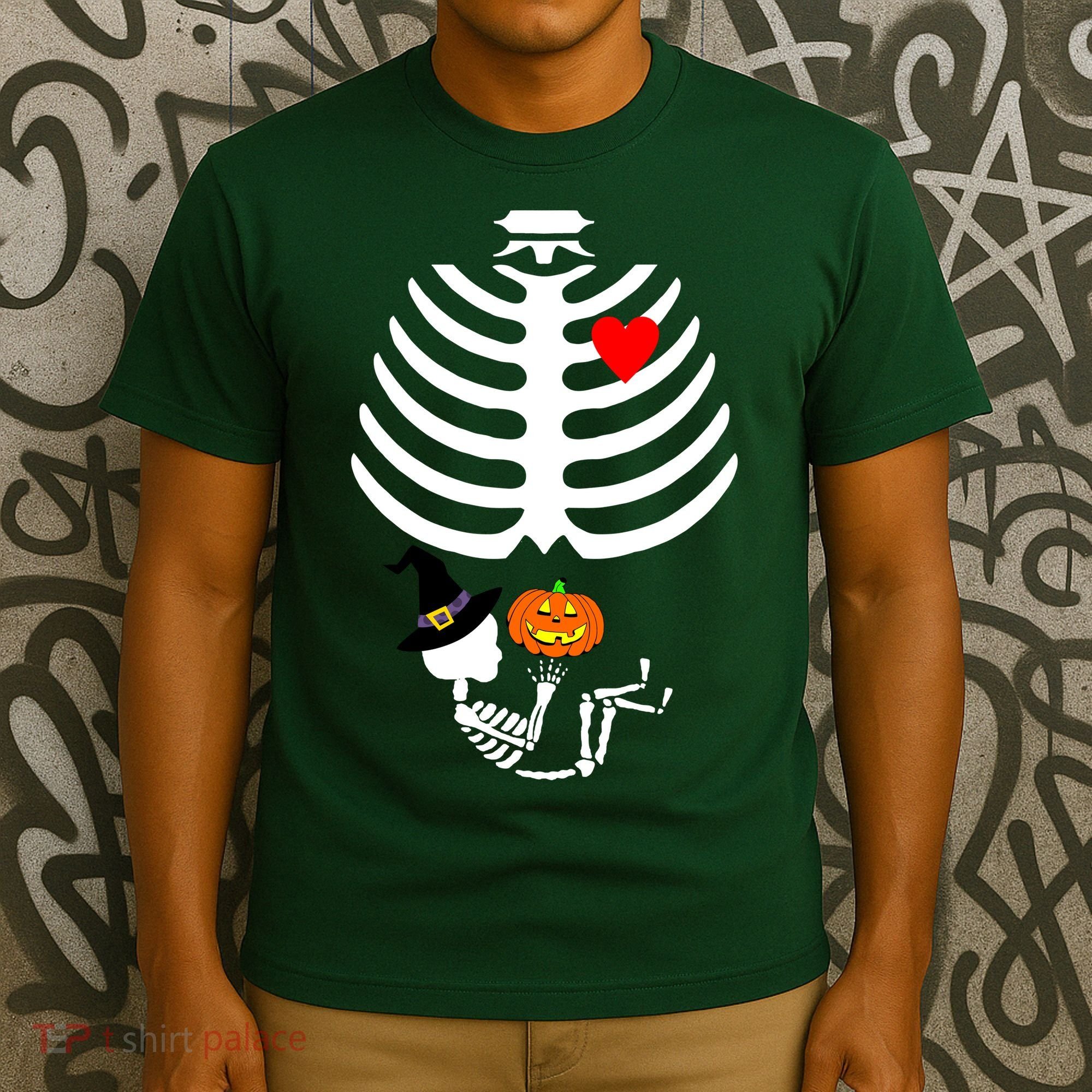 Halloween Baby Skeleton Pumpkin T-Shirt