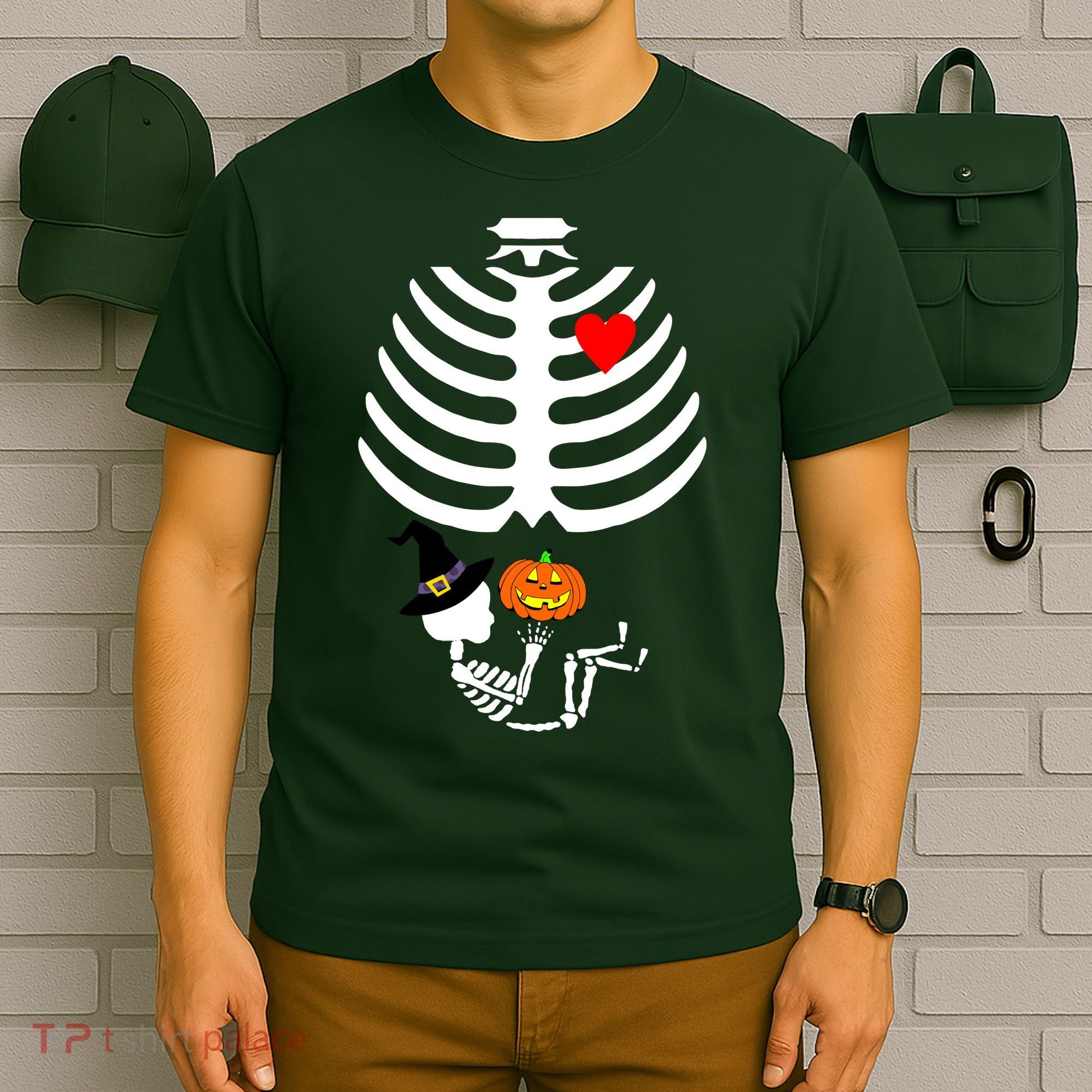 Halloween Baby Skeleton Pumpkin T-Shirt