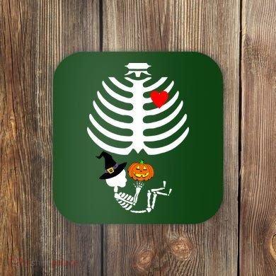 Halloween Baby Skeleton Pumpkin Coaster