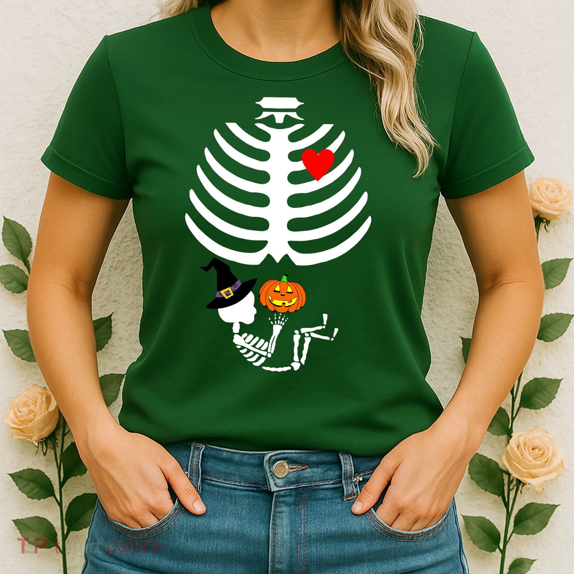 Halloween Baby Skeleton Pumpkin Women's T-Shirt
