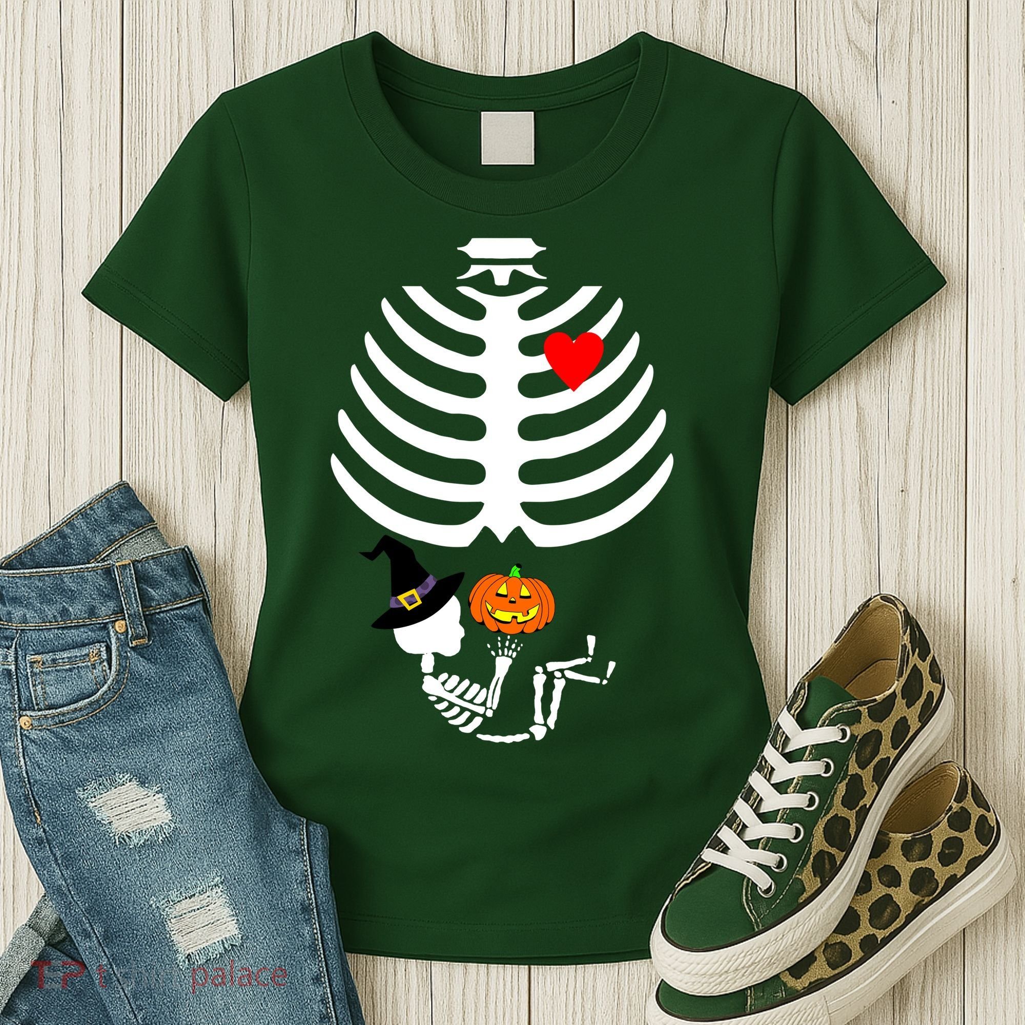 Halloween Baby Skeleton Pumpkin Women's T-Shirt