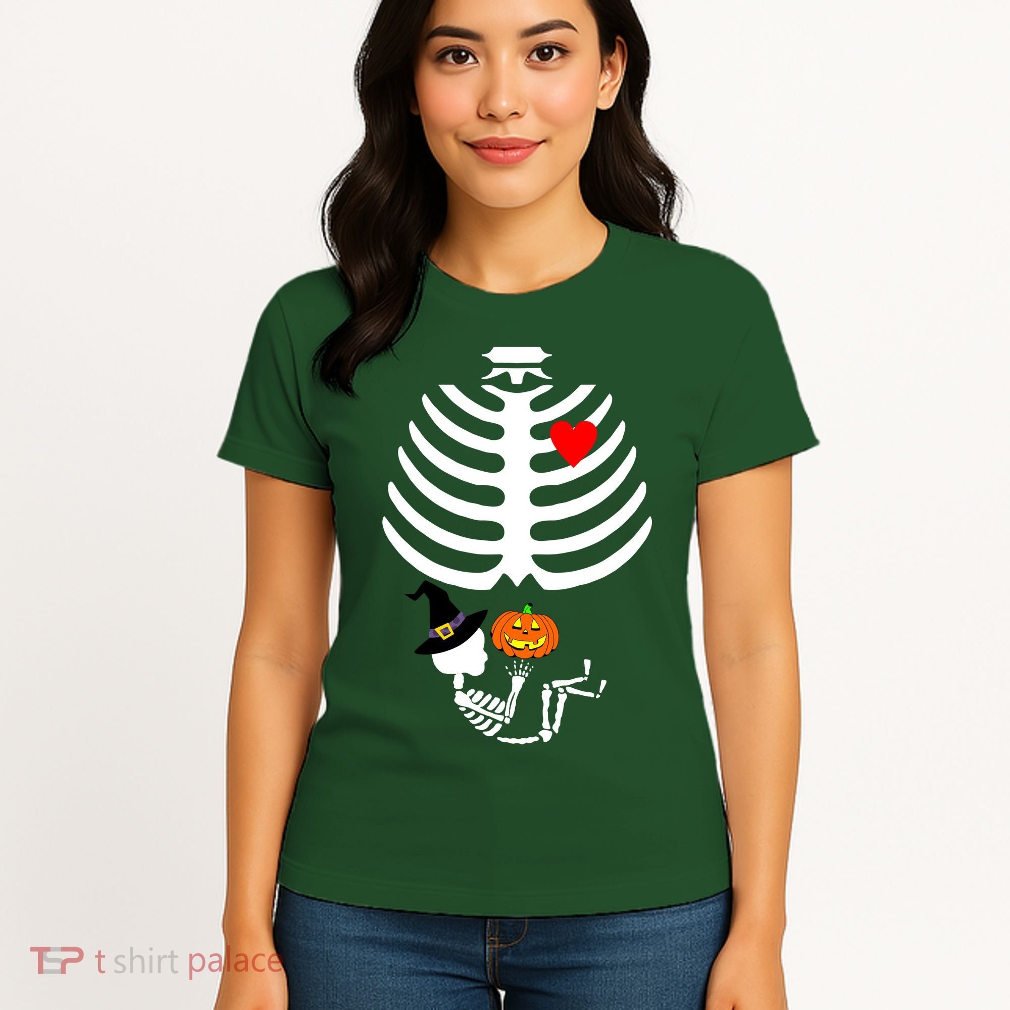 Halloween Baby Skeleton Pumpkin Women's T-Shirt