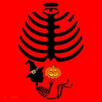 Halloween Baby Skeleton Pumpkin Santa Hat thumb 1