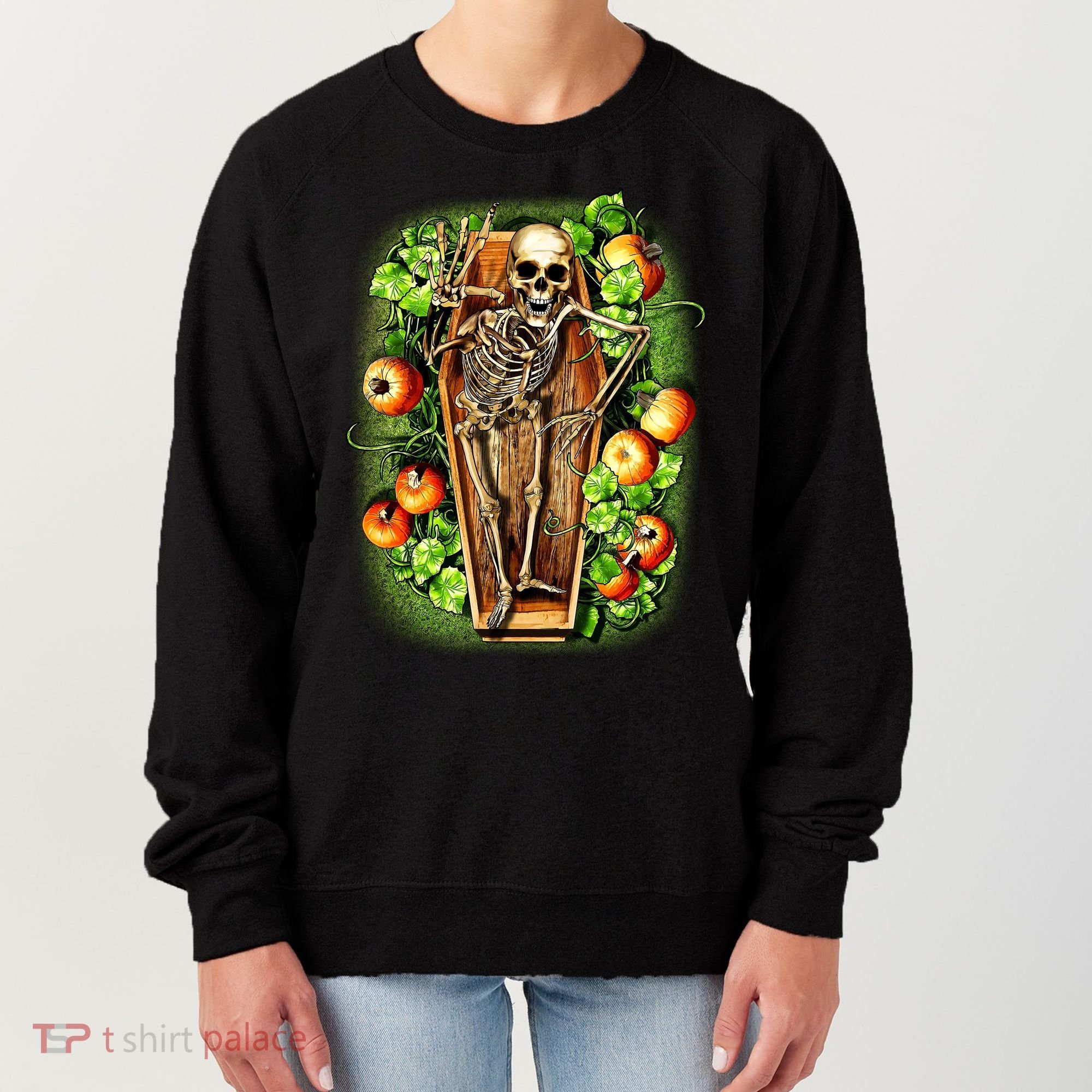 Halloween Casket Pumpkin Patch Women's Sweatshirt