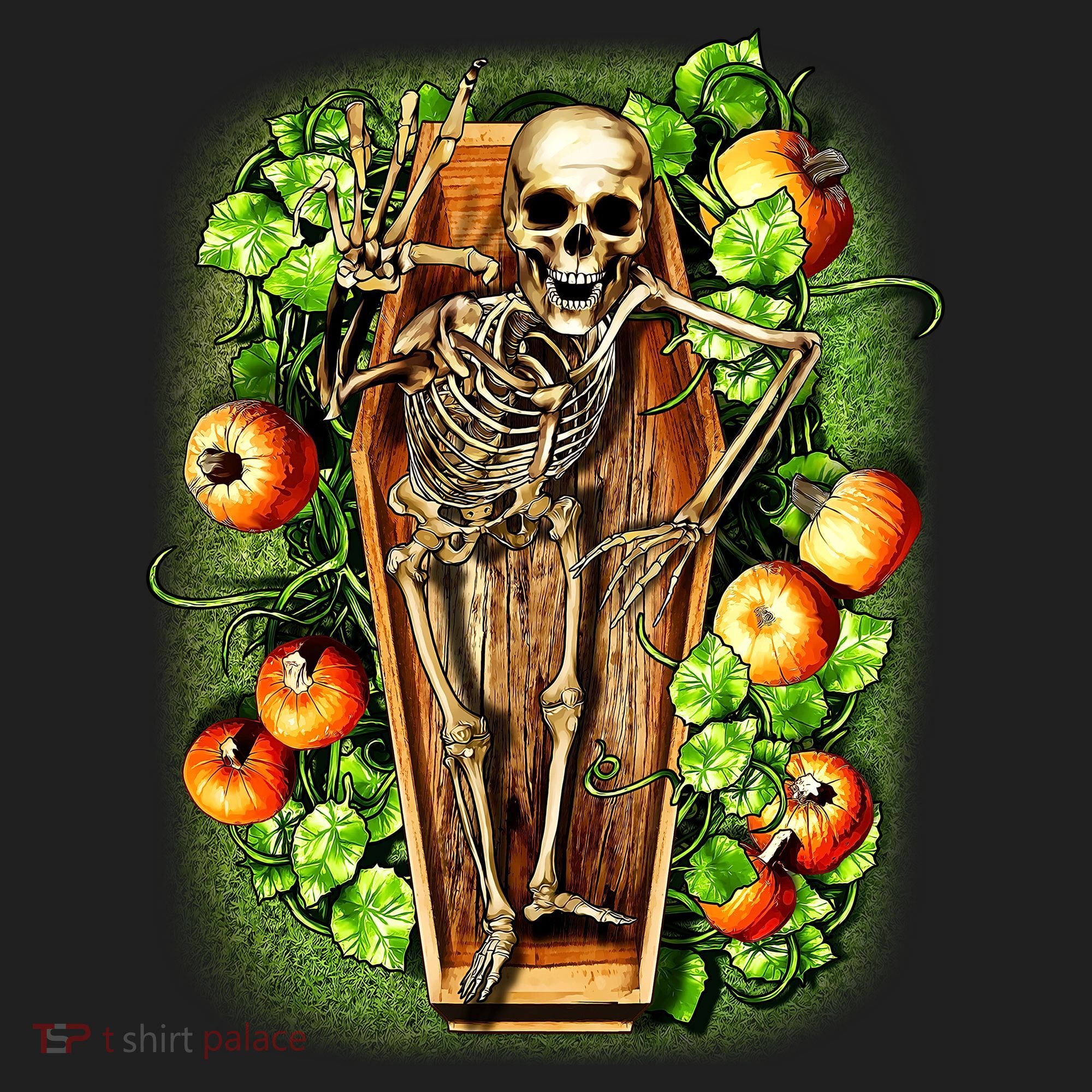 Halloween Casket Pumpkin Patch Beanie