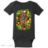 Halloween Casket Pumpkin Patch Baby Bodysuit thumb 0