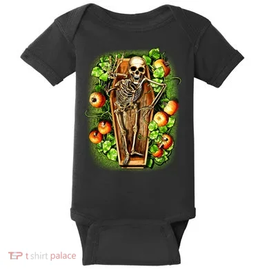 Halloween Casket Pumpkin Patch Baby Bodysuit