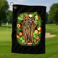 Halloween Casket Pumpkin Patch Golf Towel thumb 1