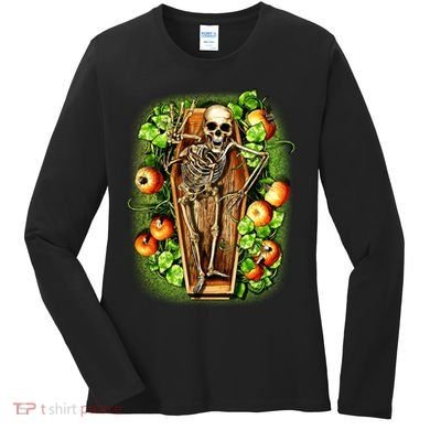Halloween Casket Pumpkin Patch Women's Long Sleeve Shirt