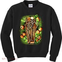 Halloween Casket Pumpkin Patch Kids Sweatshirt thumb 0