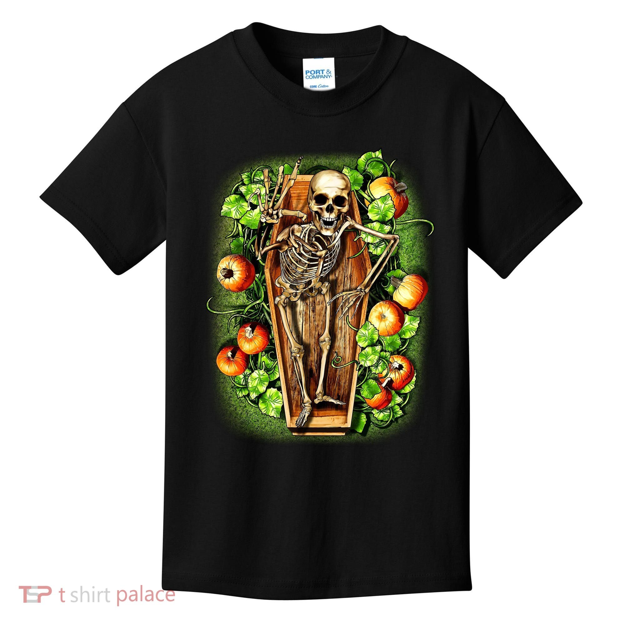 Halloween Casket Pumpkin Patch Kids T-Shirt