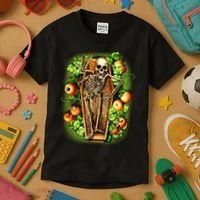 Halloween Casket Pumpkin Patch Kids T-Shirt thumb 3