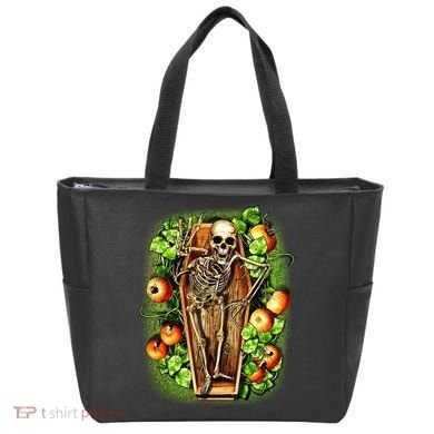 Halloween Casket Pumpkin Patch Tote Bag
