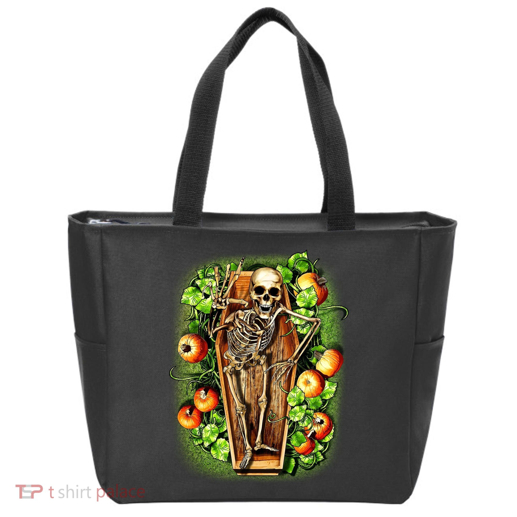 Halloween Casket Pumpkin Patch Tote Bag