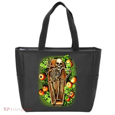 Halloween Casket Pumpkin Patch Tote Bag