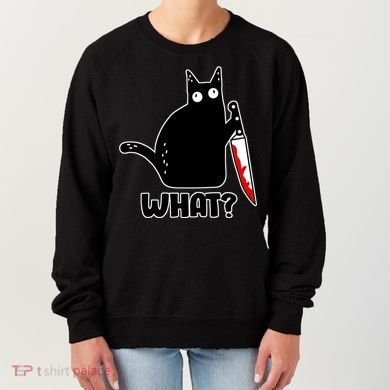 Halloween Cat what? Bloody Knife Women's Sweatshirt