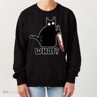 Halloween Cat what? Bloody Knife Women's Sweatshirt thumb 0