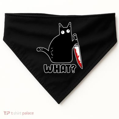 Halloween Cat what? Bloody Knife USA-Made Doggie Bandana