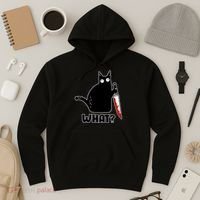 Halloween Cat what? Bloody Knife Hoodie thumb 3