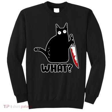 Halloween Cat what? Bloody Knife Sweatshirt