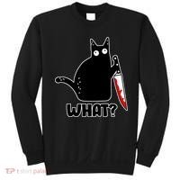 Halloween Cat what? Bloody Knife Sweatshirt thumb 0