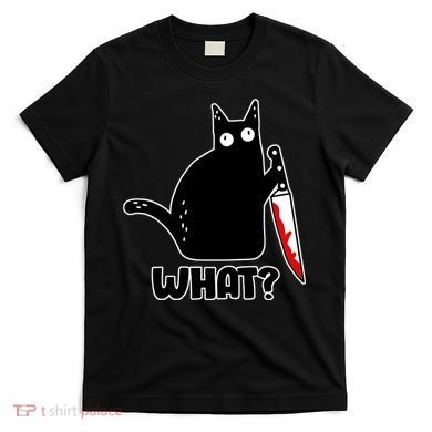 Halloween Cat what? Bloody Knife T-Shirt