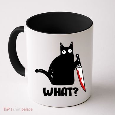 Halloween Cat what? Bloody Knife Coffee Mug